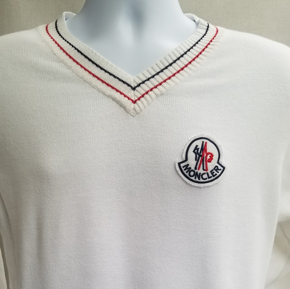 Men's "Moncler" Cotton White Sweater